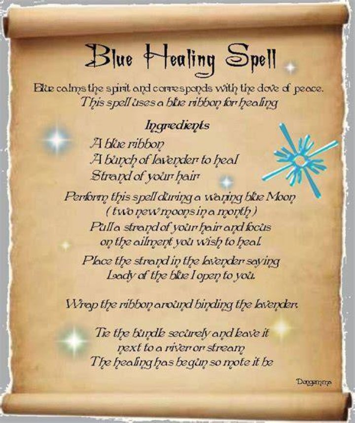 Blue Healing Spell Spells for beginners, Witchcraft spells for