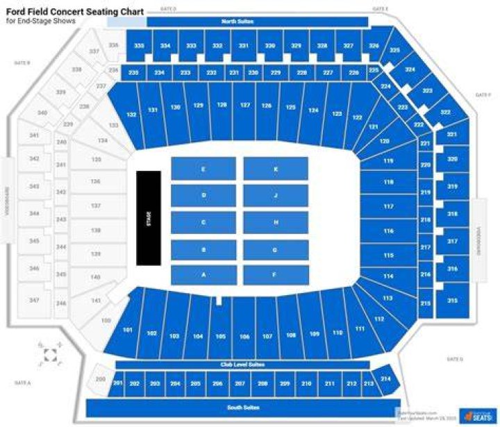 Ford Field Seating Chart Taylor Swift