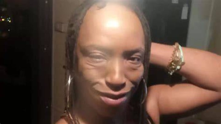 Kimbrady Carriker, 40, shot dead four men and a 15-year-old boy in the Kingsessing neighborhood on the eve of the Fourth of July (pictured: a Facebook post from March 2022 show Carriker dressed as a woman, wearing a bra, hooped earrings and gold bracelets)