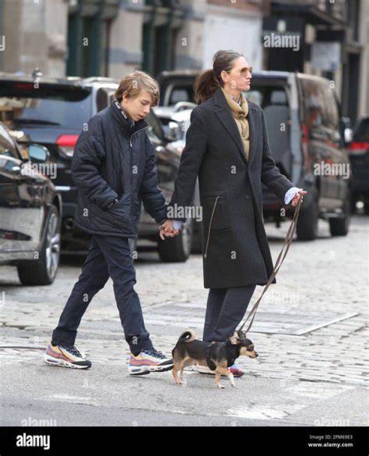 New York NY 03/15/2020 Jenna Lyons and son Beckett Mazeau walking