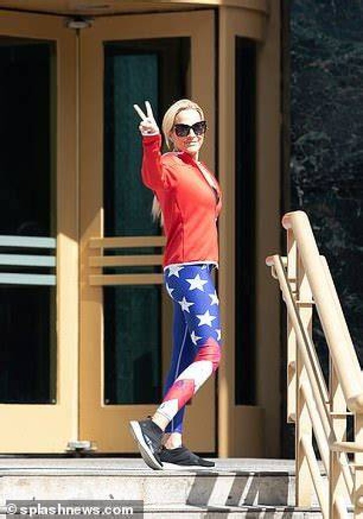 Turk was pictured entering prison on March 2 dressed in an eye-catching red, white and blue ensemble